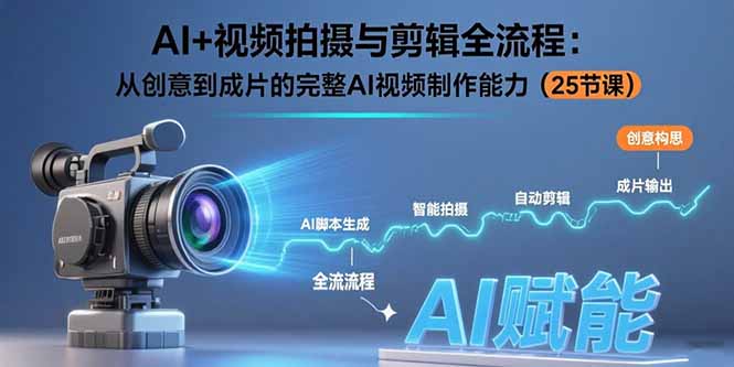 AI+视频拍摄与剪辑全流程：从创意到成片的完整AI视频制作能力(25节课-拾涧工坊