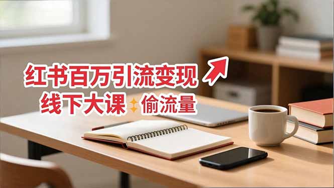 小红书百万引流变现-11月线下大课：分享从0到百万引流路径，手把手教偷流量、拿结果-拾涧工坊